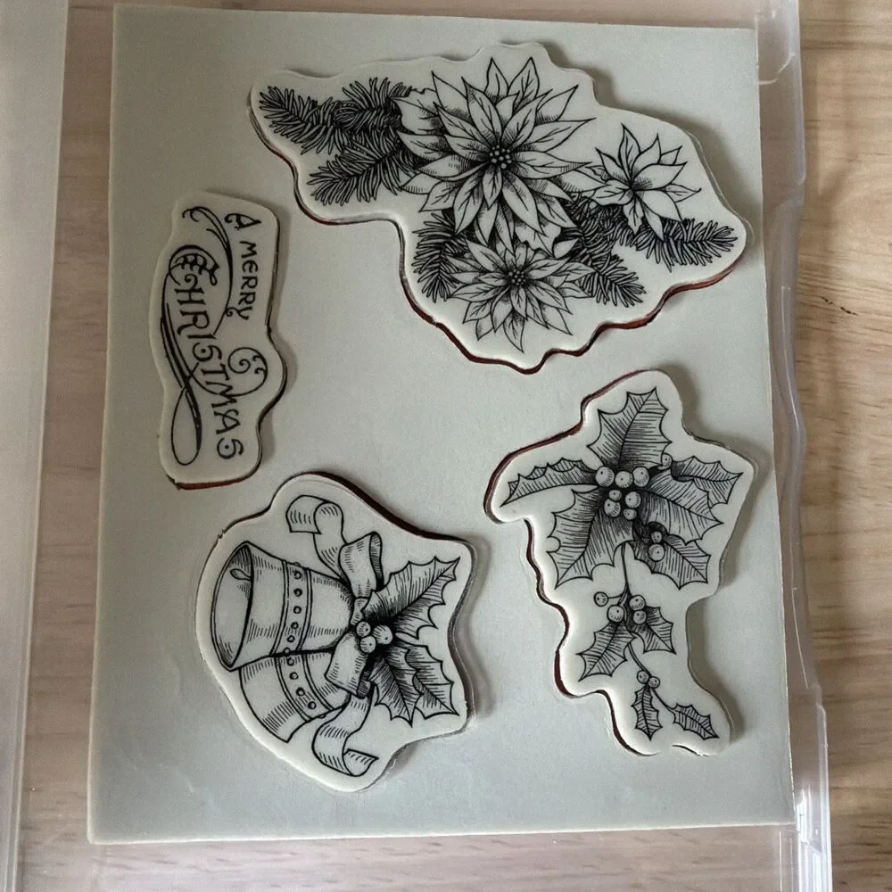Stampin’ Up! Bells & Boughs Stamp Set Christmas 121142 Poinsettia Holly Holiday